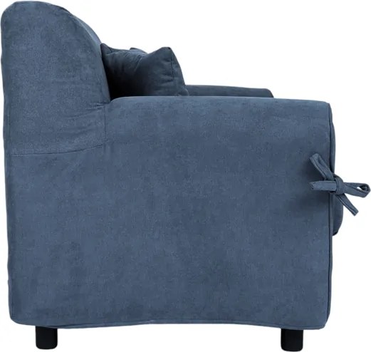 Divano 2 posti in tessuto sfoderabile VERONA 150 cm tinta unita Blu Balena