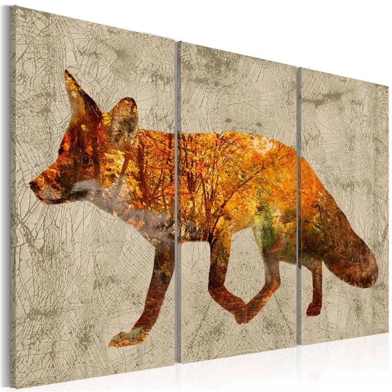 Quadro Fox in The Wood  Colore Marrone, Dimensioni e Misure 60x40