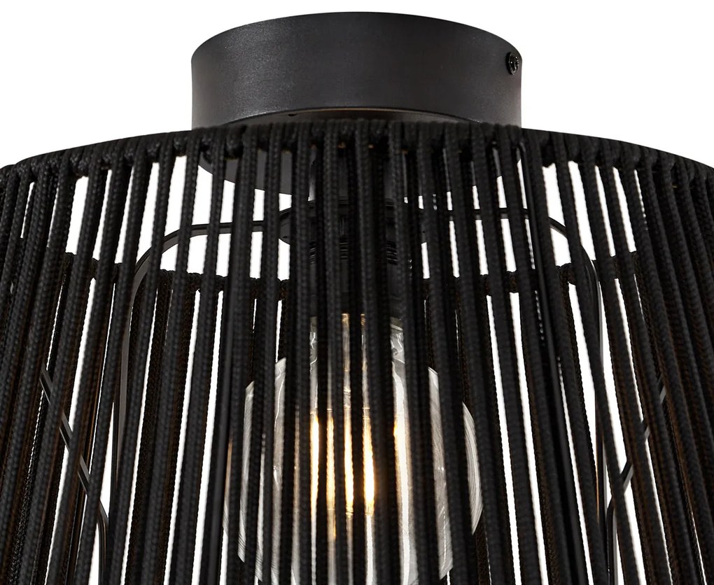 Plafoniera da esterno Japandi con corda nera IP54 - Jayla