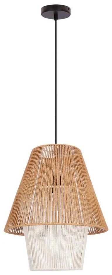 Lampadario a sospensione su cavo AFRICA 1xE27/40W/230V Ø 40 cm marrone/crema