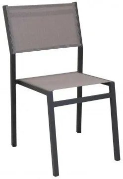 Sedia Avana - Sedia da Giardino con Struttura in Alluminio e Textilene, Antracite