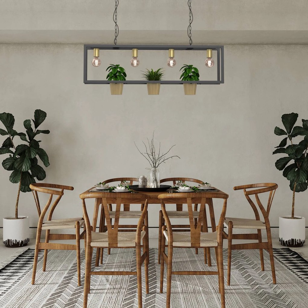 Lampada a sospensione Flores Luminex, dimmerabile, Nero, Soggiorno / Sala da pranzo, Metallo, Moderno, Lampada a sospensione