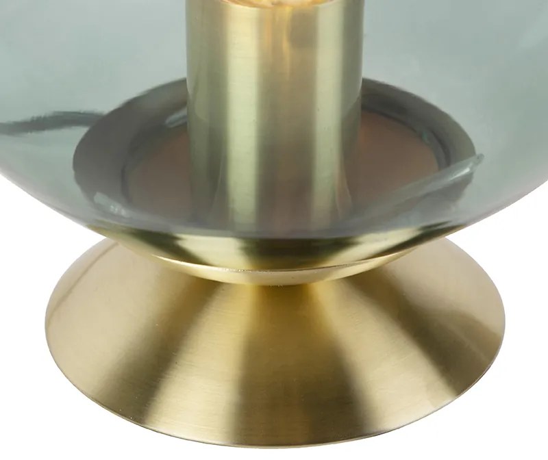 Lampada da tavolo Art Déco in ottone con vetro verde - Pallon