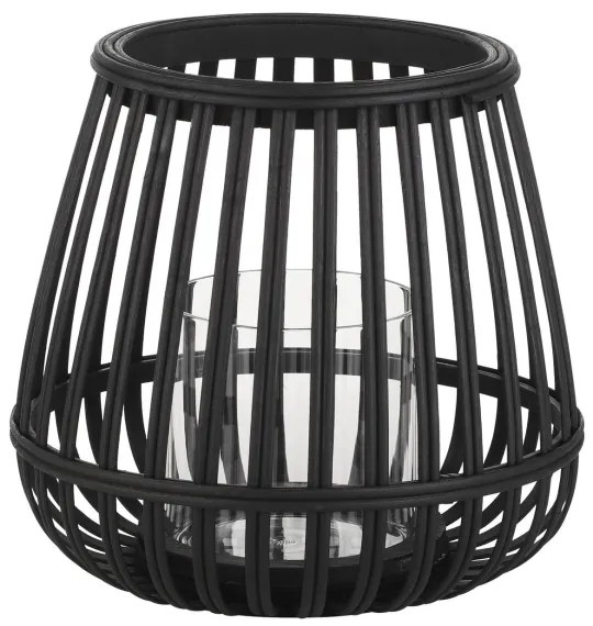 Eglo 422085 - Candeliere BUNAWAN 20x22 cm nero/bambù