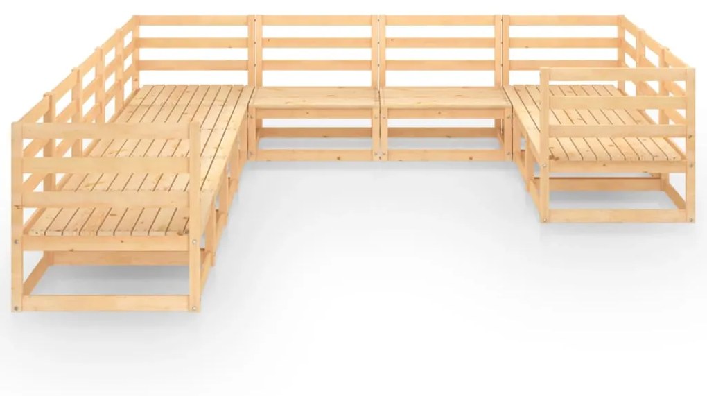 Set divani da giardino 10 pz in legno massello di pino