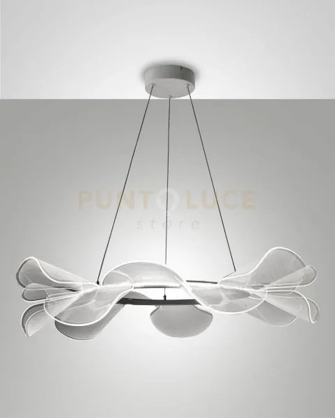 Sylvie lampadario a sospensione bianca d.72cm dimmerabile a led 300...