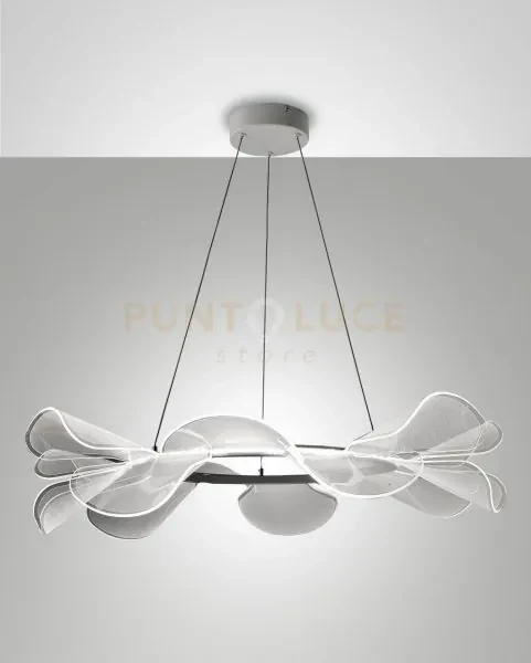 Sylvie lampadario a sospensione bianca d.72cm dimmerabile a led 300...