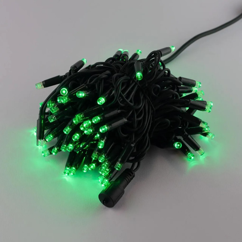 Catenaria Natalizia LED 11.6m IP65 Cavo VERDE Luce VERDE Colore Verde 515 - 520 °K