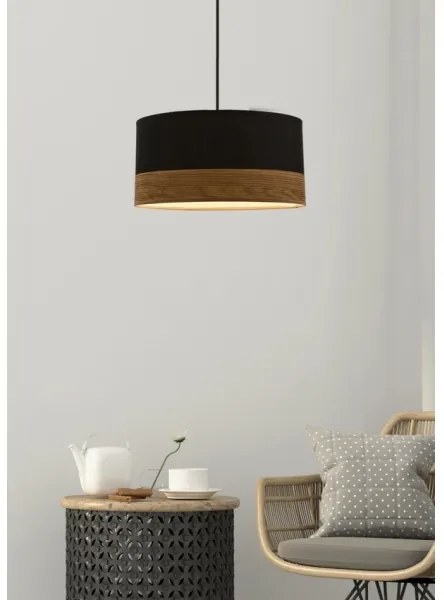 Lampadario a sospensione con filo PORTO 1xE27/60W/230V nero/marrone