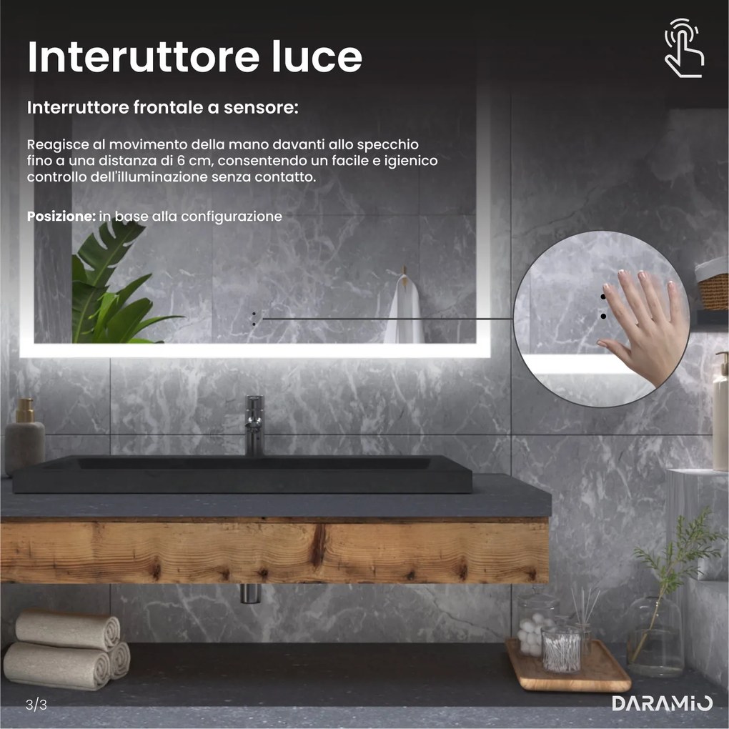 Specchio con luce LED F5