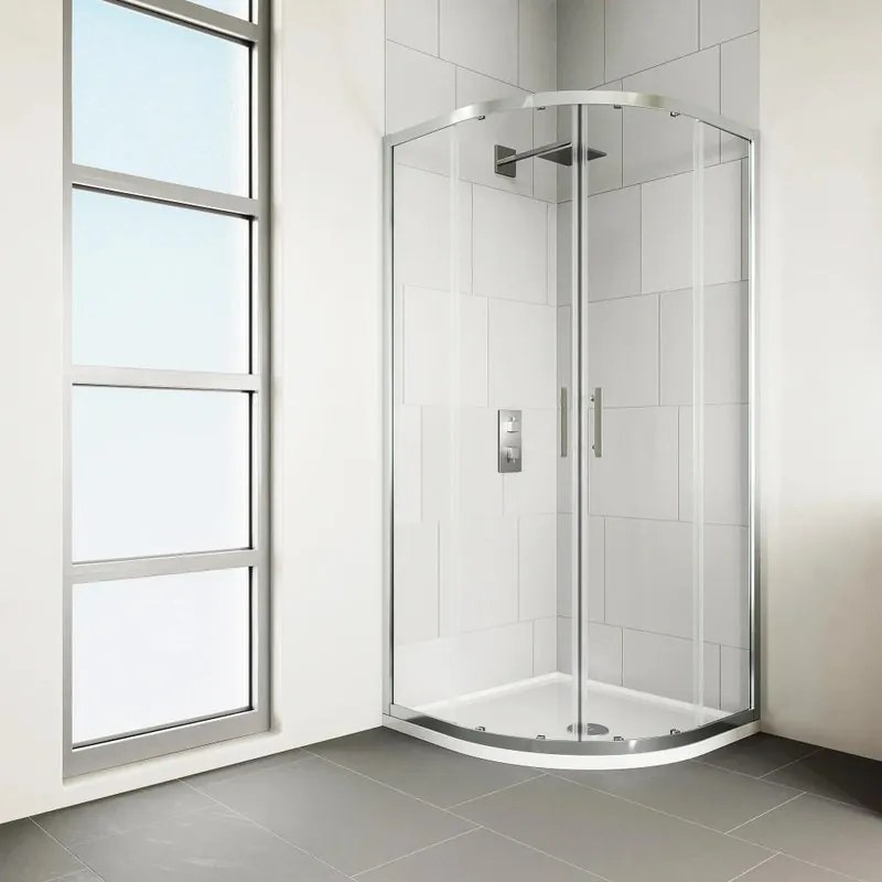 Box doccia angolare con porta scorrevole, vetro 6 mm, L 77-79.5 cm x L 79.5 cm, H 190 cm, cromo Verve