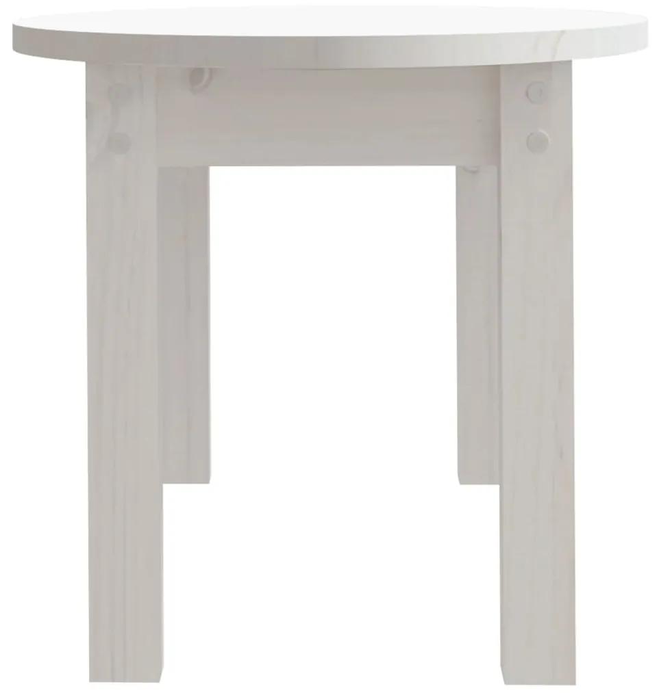 Tavolino da Salotto Bianco 80x40x35 cm Legno Massello di Pino