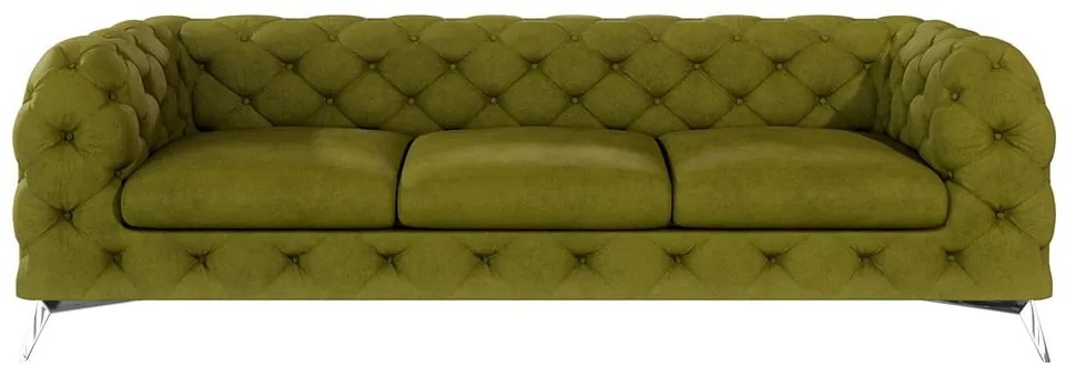 Divano verde con rivestimento in velluto 243 cm Chelsea – Ropez