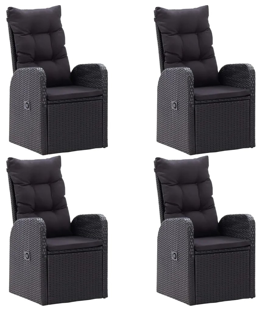Set mobili da pranzo per giardino 5 pz nero