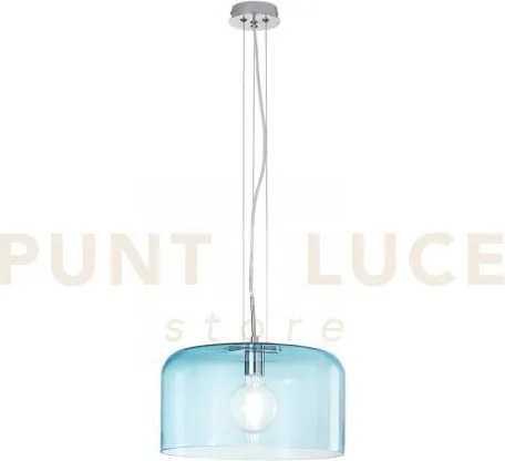 Lampadario a sospensione gibus turchese 1 luce attacco e27 35x35x15...