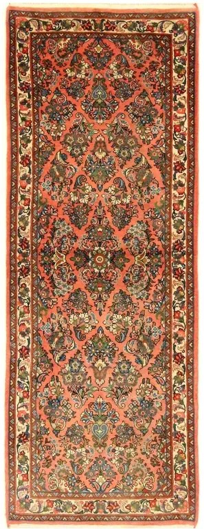 Sarouk Tappeto persiano 80x220 Rosso (Iran) Annodato A Mano