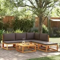 Set Divano da Giardino 6 pz con Cuscini in Massello di Acacia 3278910