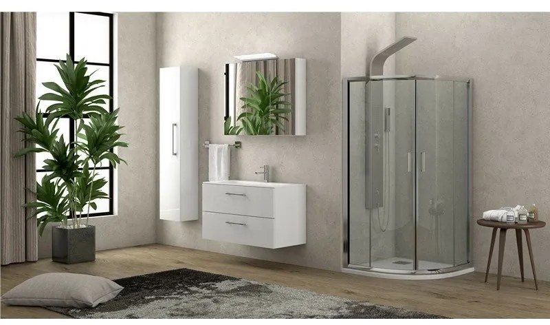 Kamalu - Box doccia basso 80x80cm semicircolare altezza 170cm | K400