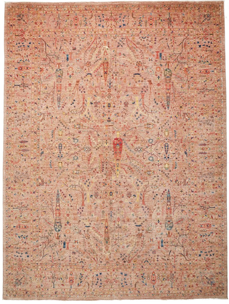Samarkand Tappeto 410 x 310 Marrone (Pakistan) Annodato A Mano