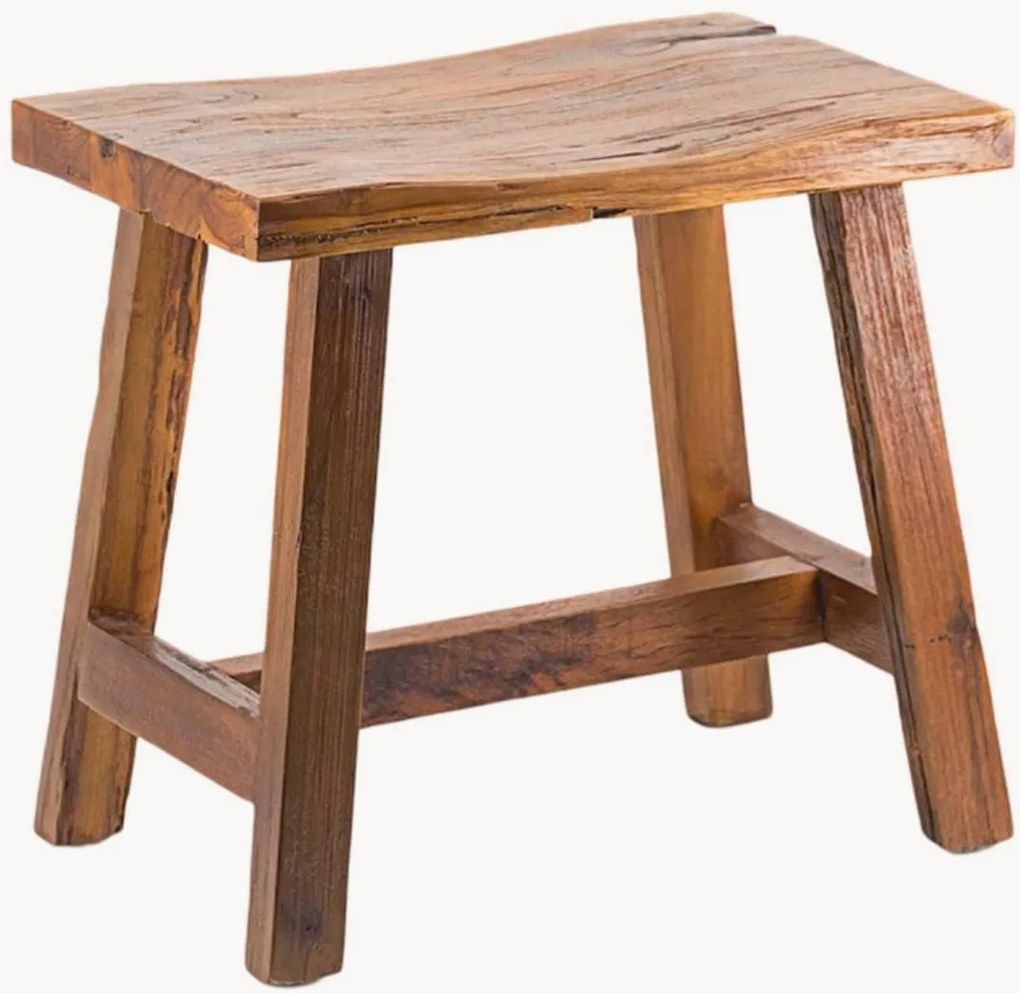 Sgabello in legno di teak artigianale Rectangular