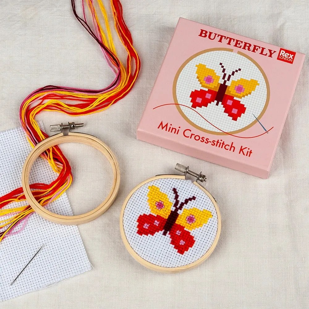 Set creativo punto-croce Cross-stitch Kit Butterfly - Rex London