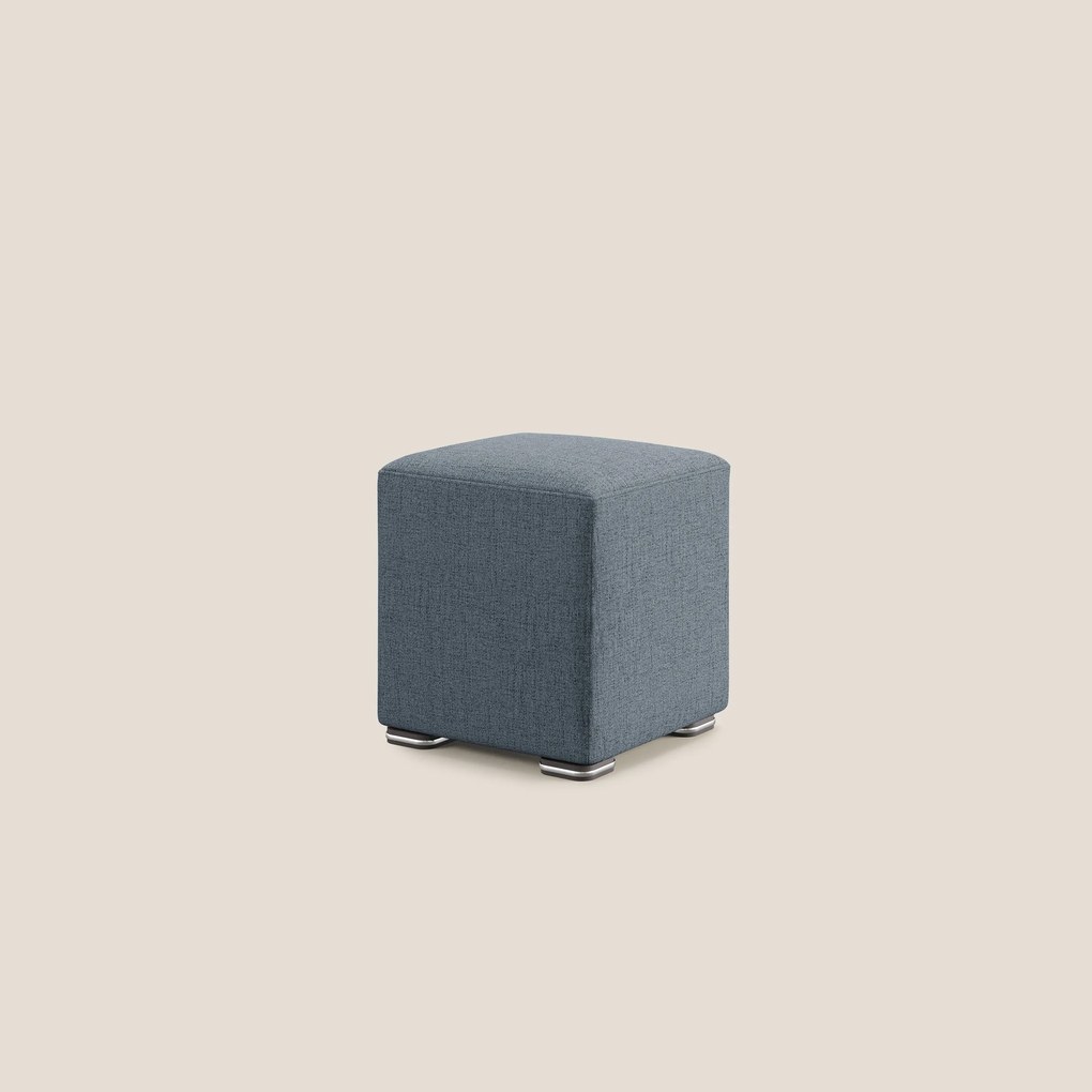 Cube pouf in tessuto morbido impermeabile T03 blu