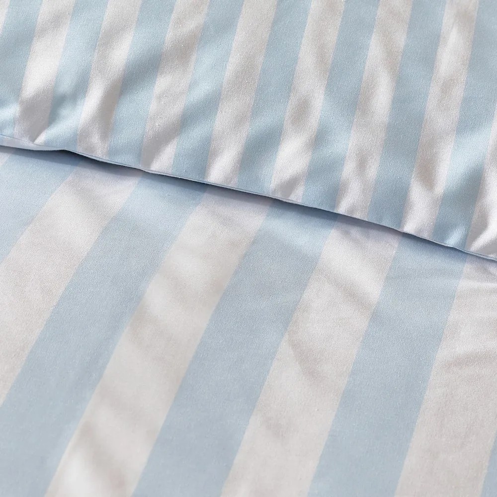 Set copripiumino e federa bianco/blu per letto matrimoniale 3 pezzi 200x200 cm Stripe Tease – Sassy B