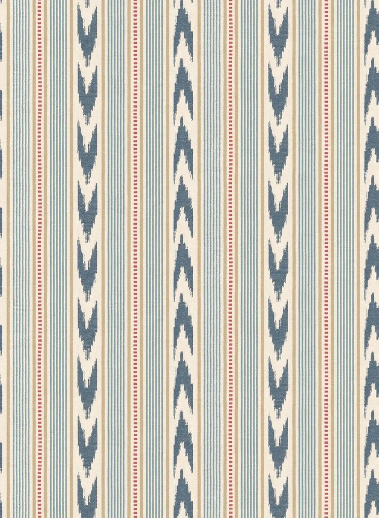 Mulberry Home Carta da parati Newport Stripe - Blue/ Red