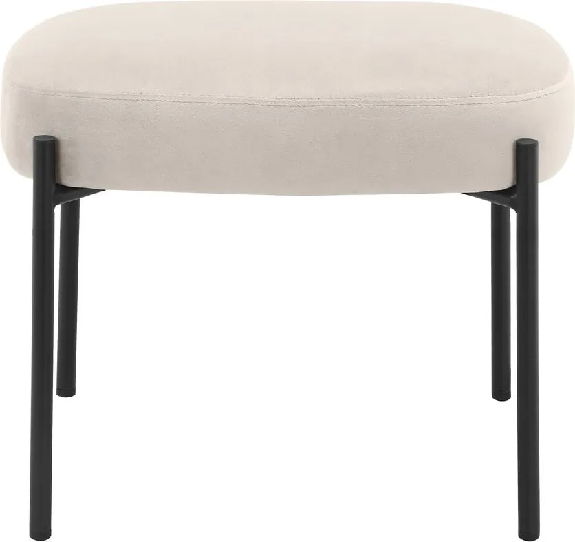 Poltrona in velluto crema con poggiapiedi Jerry - Støraa