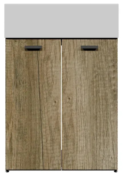 Mobile da bagno sotto lavabo COLAVENE Nobu marrone opaco L 59 x H 71 x P 49 cm 2 ante, lavabo non incluso