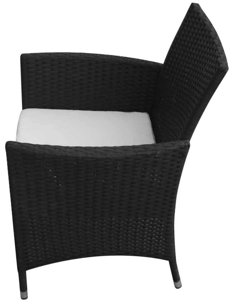 Sedie da giardino 2 pz in polyrattan nero