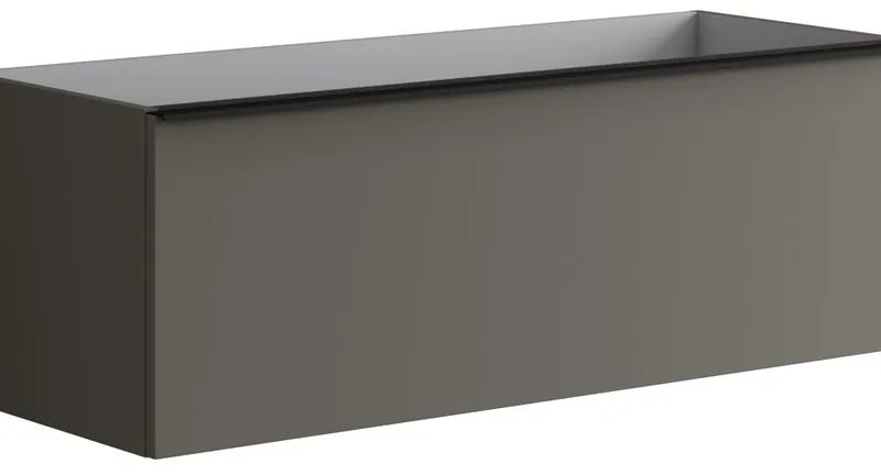 Mobile da bagno sotto lavabo Pixel plain grigio carbone e maniglia alluminio nero laccato opaco L 120 x H 40 x P 45.5 cm 2 cassetti, lavabo non incluso