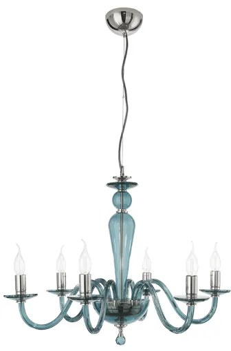 Lampada a sospensione PAGANINI a 12 LUCI in vetro lavorato a mano D84 cm OTTANIO