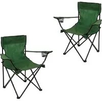 Sedia Campeggio Kit 2pz Camping Pieghevole Telo Oxford Sacca con Maniglia Verde