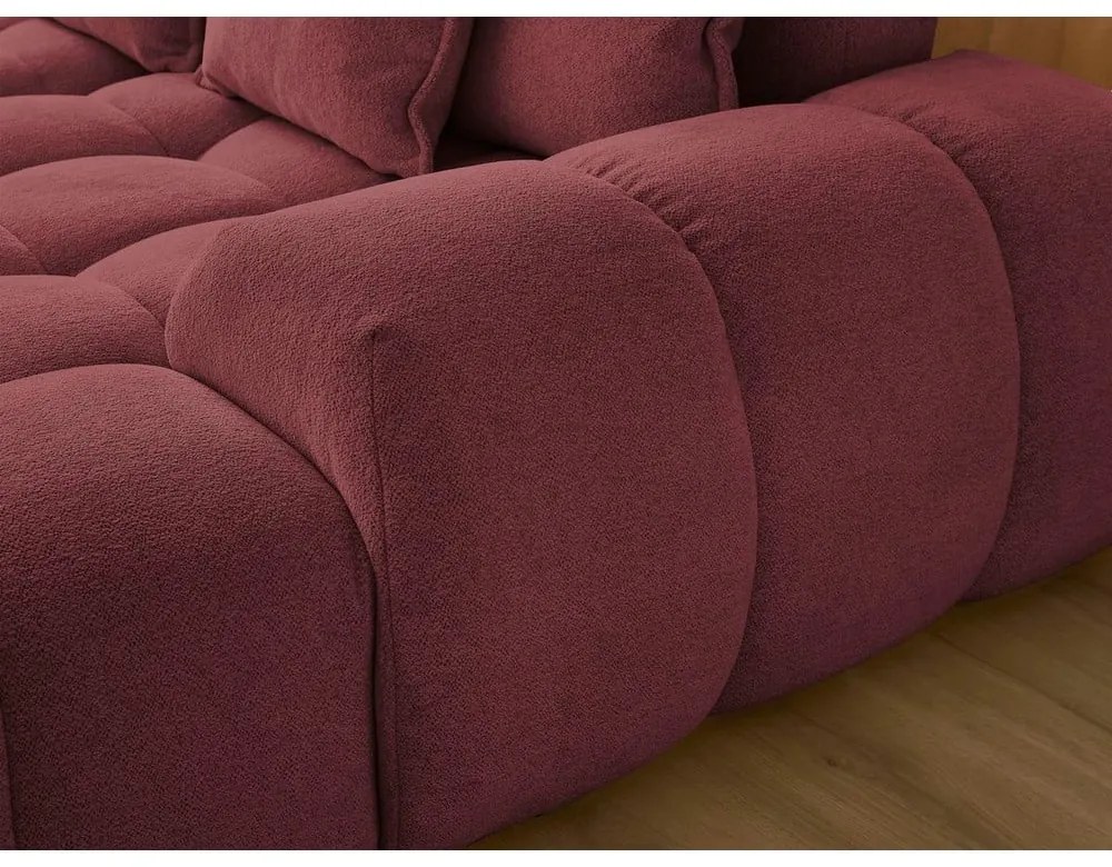 Divano angolare burgundy allungabile e con contenitore (penisola a sinistra/a U) con rivestimento in ciniglia Everest – Bobochic Paris