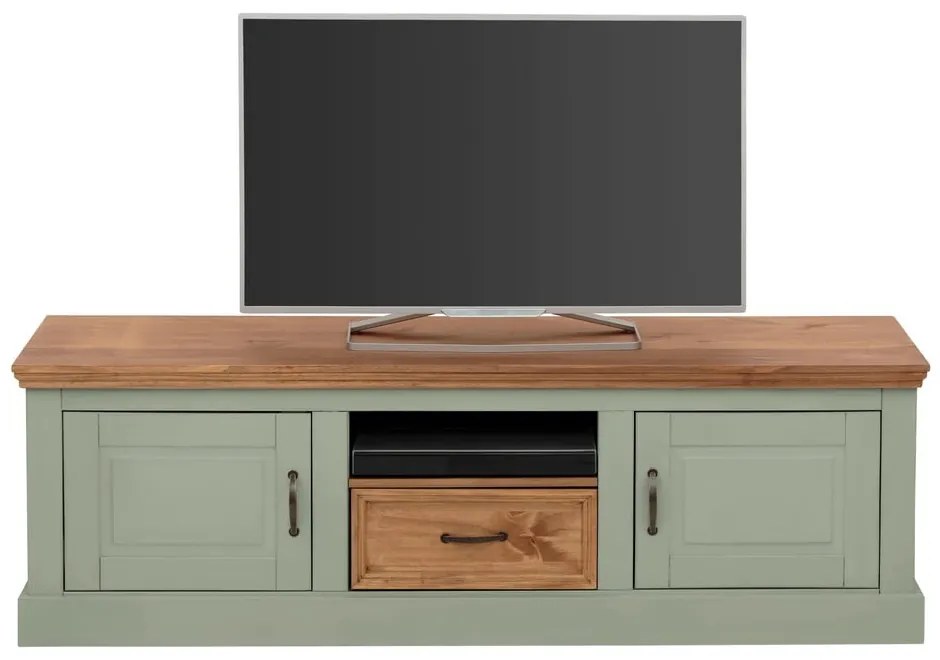 Mobile TV verde chiaro in legno di pino 160x50 cm Selma - Støraa