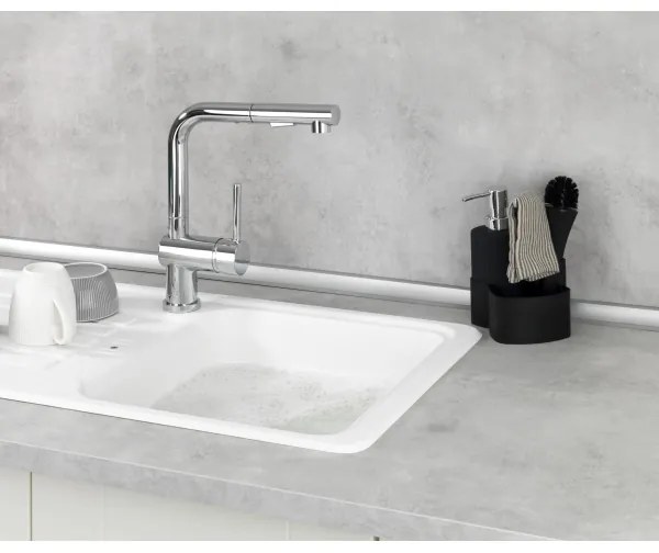 WENKO 3620127800 - Set per il lavaggio EMPIRE 11x19 cm nero/argento