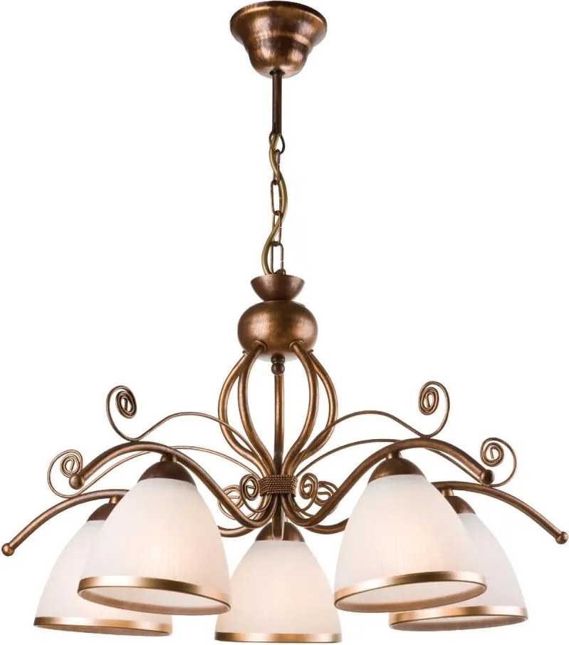 Lampadario a catena RETRO II 5xE27/60W/230V, bronzo patinato