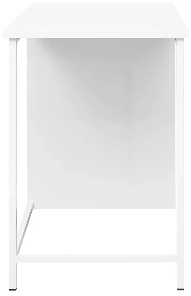 Scrivania industriale con cassetti bianca 105x52x75 cm acciaio