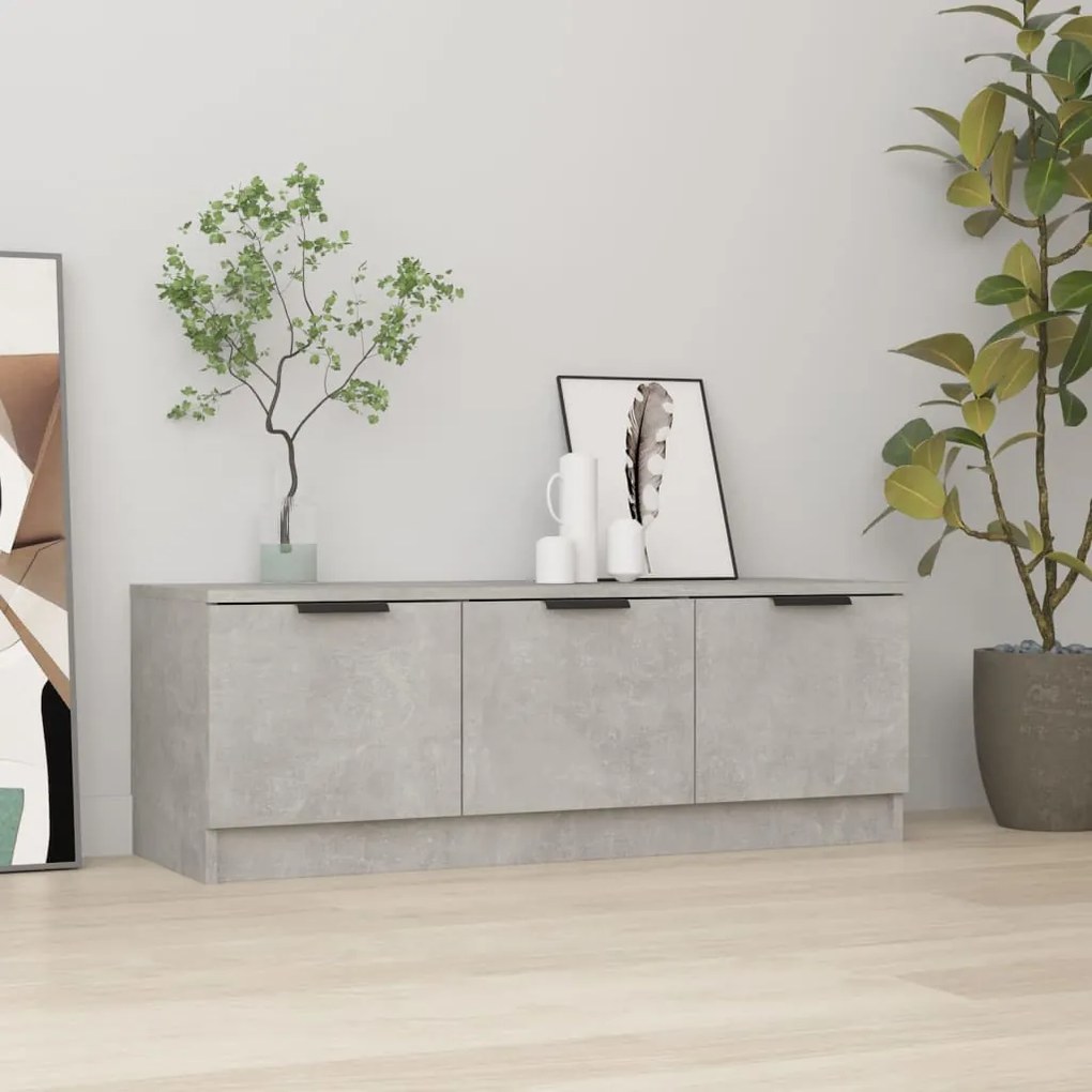 Mobile Porta Tv Grigio Cemento 102x35x36,5 Cm Legno Multistrato /