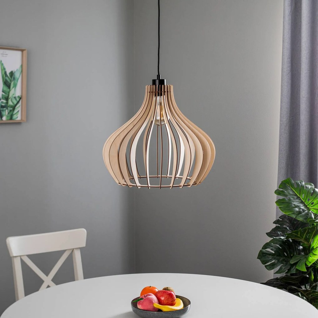 Lampada a sospensione Faje Envostar, dimmerabile, Legno chiaro, Soggiorno / Sala da pranzo, Legno, Scandinavo, Lampada a sospensione