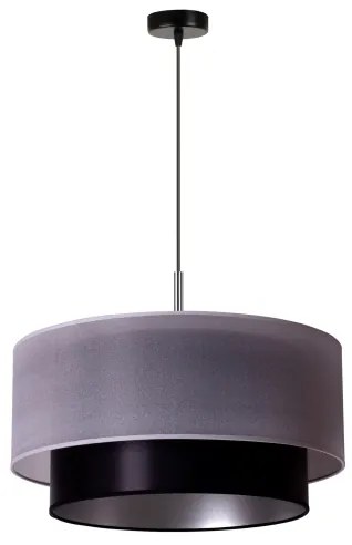 Duolla - Lampadario a sospensione con filo NANTES 1xE27/15W/230V diametro 45 cm argento/nero