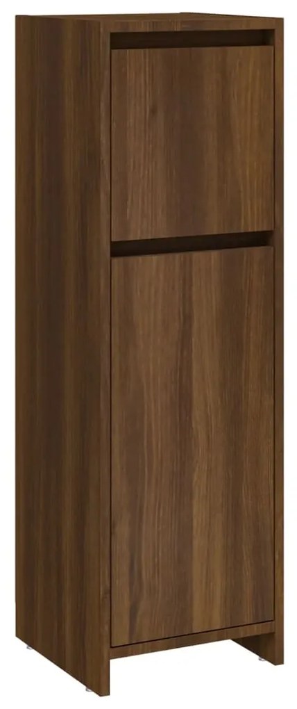 Armadietto bagno rovere marrone 30x30x95cm in legno multistrato