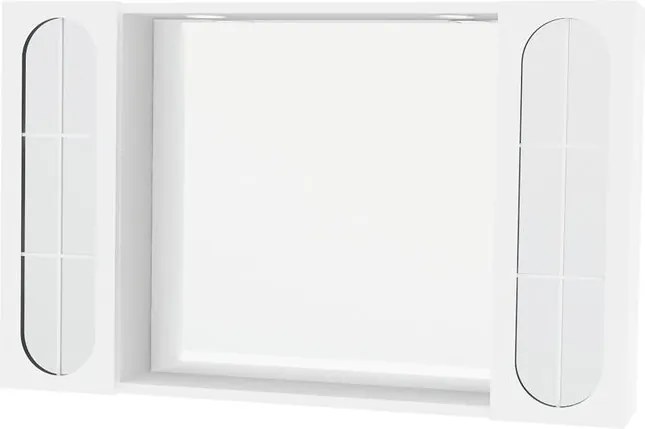 Pensile con luce Classica bianco lucido L 92 x H 57 x P 15.5 cm