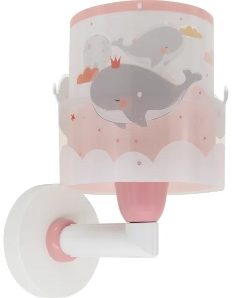 Dalber 61179S - Applique per bambini WHALE DREAMS 1xE27/15W/230V rosa