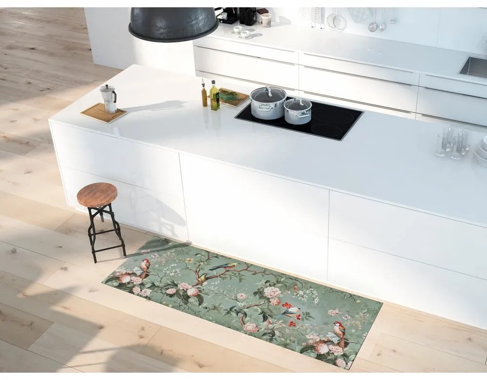 Passatoia verde chiaro lavabile 52x100 cm Ricci Monet – Universal