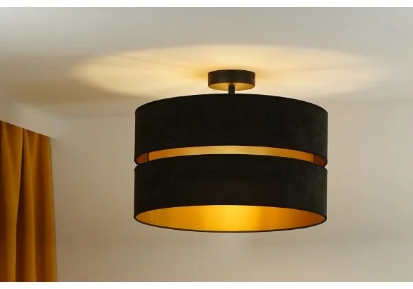Duolla - Lampadario a plafone DUO 1xE27/15W/230V diametro 40 cm nero/oro