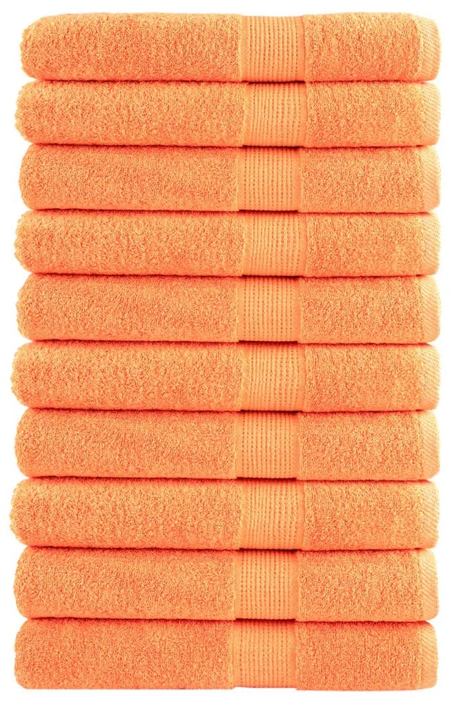 Asciugamani Solund 10 Pz Arancione 100x200 Cm 600 G/m² /
