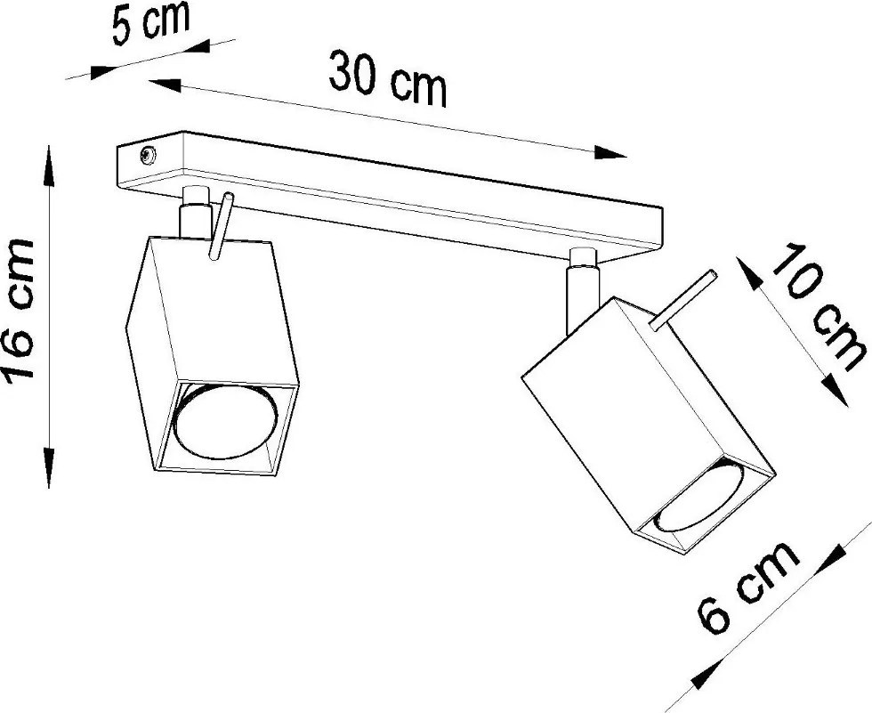 Plafoniera da Soffitto 2xGU10 MERIDA 2 Orientabile in Acciaio