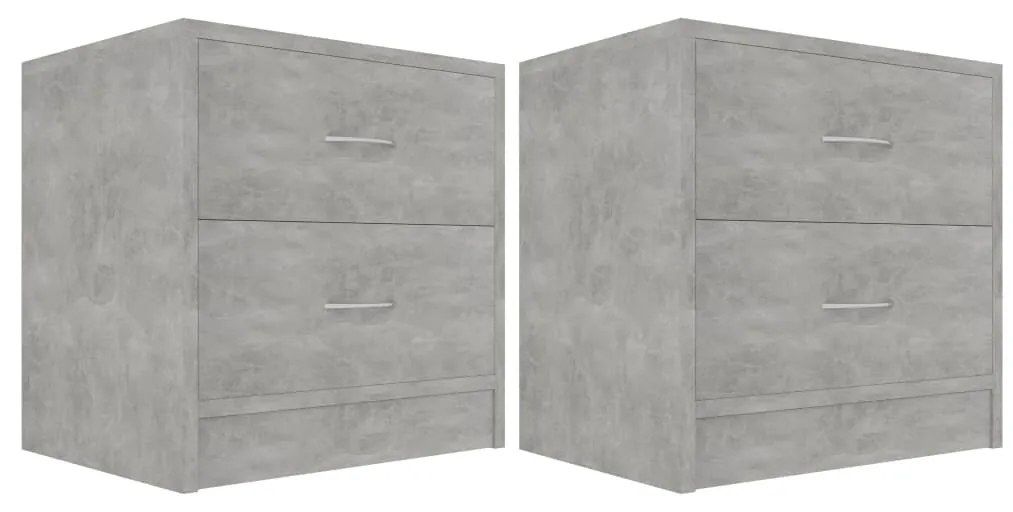 Comodini 2 pz Grigio Cemento 40x30x40 cm in Legno Multistrato